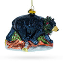 Majestic Black Bear Blown Glass Christmas Ornament