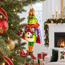 Frog King Donned in Robe Glass Christmas Ornament