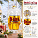 Frothy Beer Mug Glass Christmas Ornament