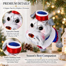 Dapper Schnauzer Sporting a Hat Glass Christmas Ornament