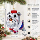 Dapper Schnauzer Sporting a Hat Glass Christmas Ornament