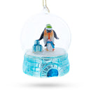 Penguins in the Igloo Dome Blown Glass Christmas Ornament