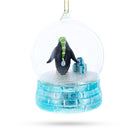 Penguins in the Igloo Dome Blown Glass Christmas Ornament
