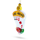 Las Vegas Casino with Playing Cards & Chips Blown Glass Christmas Ornament
