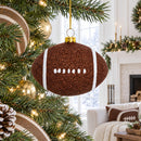 Shiny Football Glass Christmas Ornament