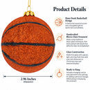 Slam-Dunk Basketball Glass Christmas Ornament