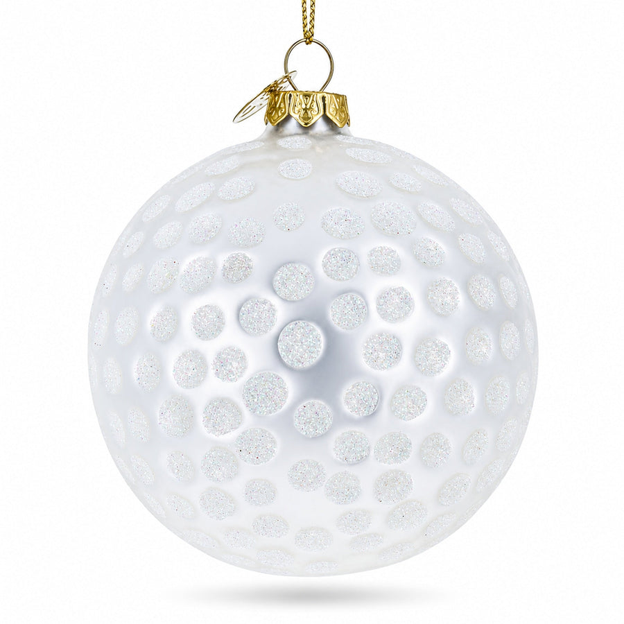 Textured Golf Ball Glass Christmas Ornament