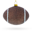 Sparkly Football Blown Glass Christmas Ornament