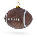 Sparkly Football Blown Glass Christmas Ornament
