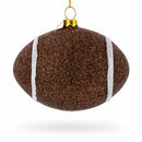 Sparkly Football Glass Christmas Ornament