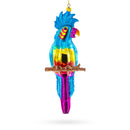 Parrot with Colorful Beads Blown Glass Christmas Ornament