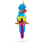 Parrot with Colorful Beads Blown Glass Christmas Ornament