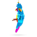 Parrot with Colorful Beads Blown Glass Christmas Ornament