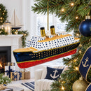 Titanic Ship Glass Christmas Ornament
