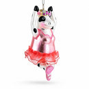 Ballerina Cow Glass Christmas Ornament