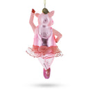 Graceful Pig Dancing Ballet Blown Glass Christmas Ornament