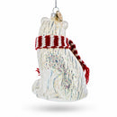 Arctic Fox with Scarf Glass Christmas Ornament