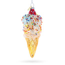 Sprinkled Ice Cream Cone Glass Christmas Ornament