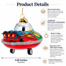 Mysterious UFO / Alien Saucer Glass Christmas Ornament