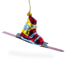 Ski Boot Blown Glass Christmas Ornament