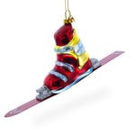 Ski Boot Blown Glass Christmas Ornament