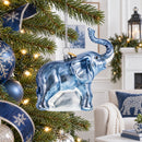 Elephant Glass Christmas Ornament