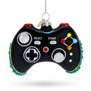 Black Video Game Controller Glass Christmas Ornament