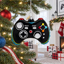 Black Video Game Controller Glass Christmas Ornament