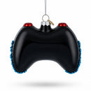 Black Video Game Controller Glass Christmas Ornament