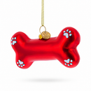 Red Bone Glass Christmas Ornament
