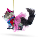 Raccoon in Dress Blown Glass Christmas Ornament