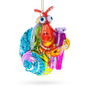 Cheerful Shrimp with Gifts Blown Glass Christmas Ornament