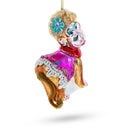 Stylish Monkey Blown Glass Christmas Ornament