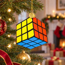 Magic Cube Glass Christmas Ornament