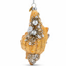 Glittered Seashell Glass Christmas Ornament
