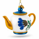 Decorated Teapot Glass Christmas Ornament