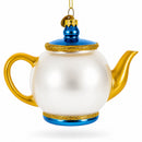 Decorated Teapot Glass Christmas Ornament