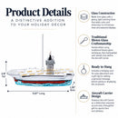 Aircraft Carrier Glass Christmas Ornament