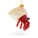 Tropical Orange Hermit Crab Blown Glass Christmas Ornament