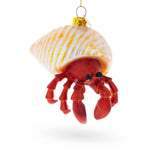 Tropical Orange Hermit Crab Blown Glass Christmas Ornament