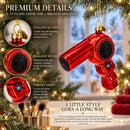 Hair Dryer Glass Christmas Ornament