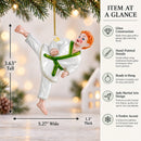 Judo Martial Arts Glass Christmas Ornament