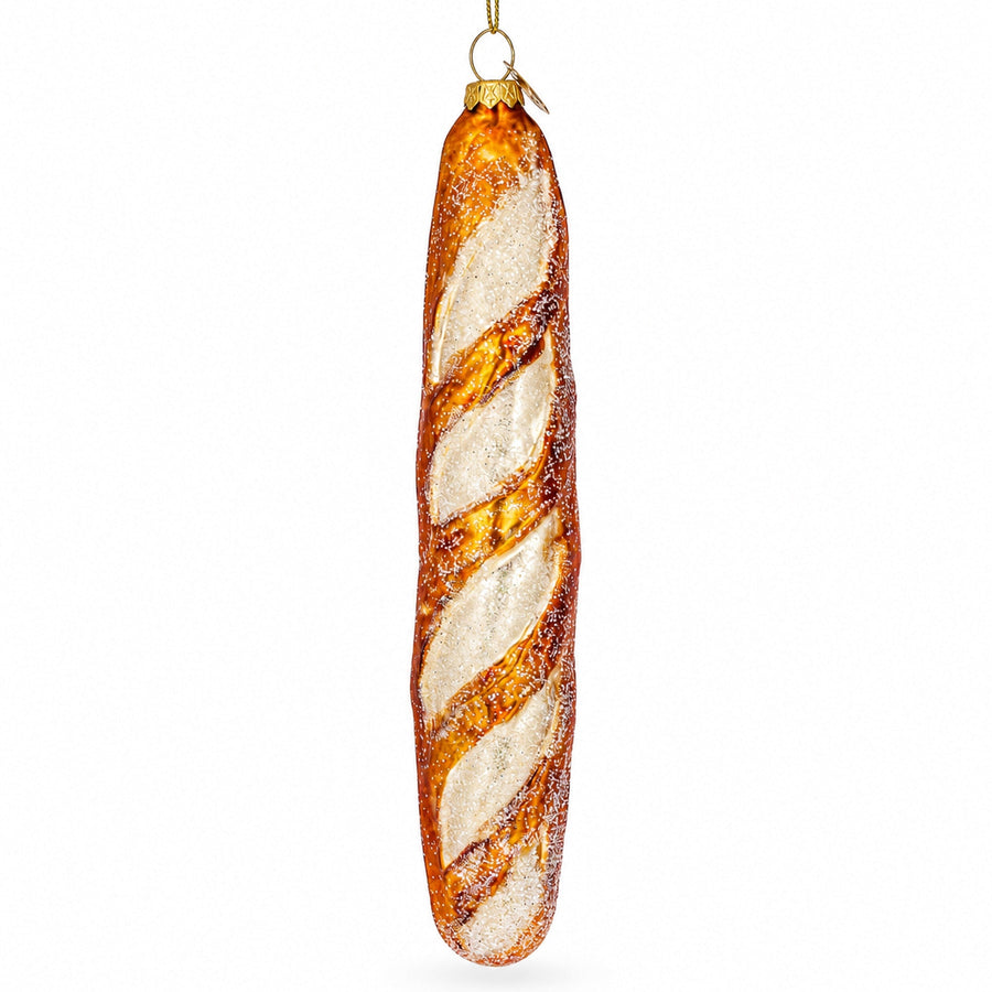 Baguette Bread Glass Christmas Ornament