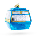 Ski Gondola Cable Car Blown Glass Christmas Ornament