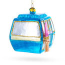 Ski Gondola Cable Car Blown Glass Christmas Ornament