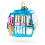Ski Gondola Cable Car Blown Glass Christmas Ornament