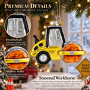 Road Roller Glass Christmas Ornament