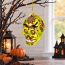 Decorated Skull Glass Christmas Ornament