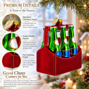 Beer Six Pack Glass Christmas Ornament