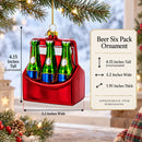 Beer Six Pack Glass Christmas Ornament